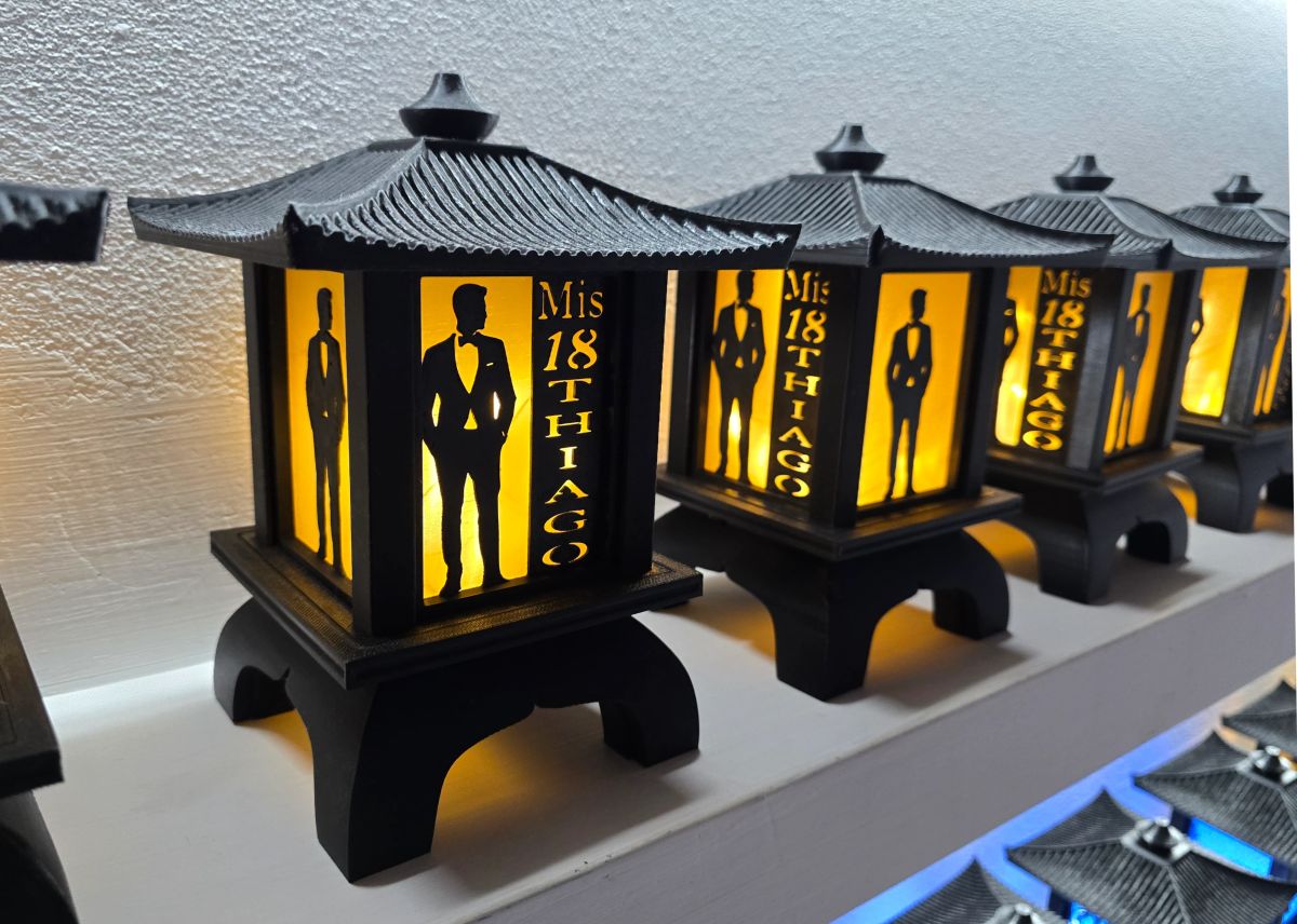Centros de Mesa - Farol Kasumi 20cm - Mis 18, Cumpleaños Adultos