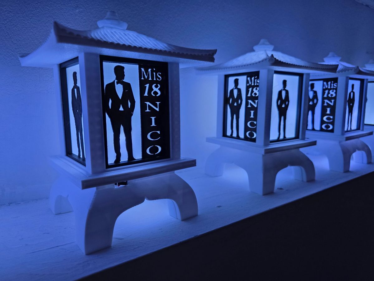 Centros de Mesa - Farol Kasumi 20cm - Mis 18, Cumpleaños Adultos
