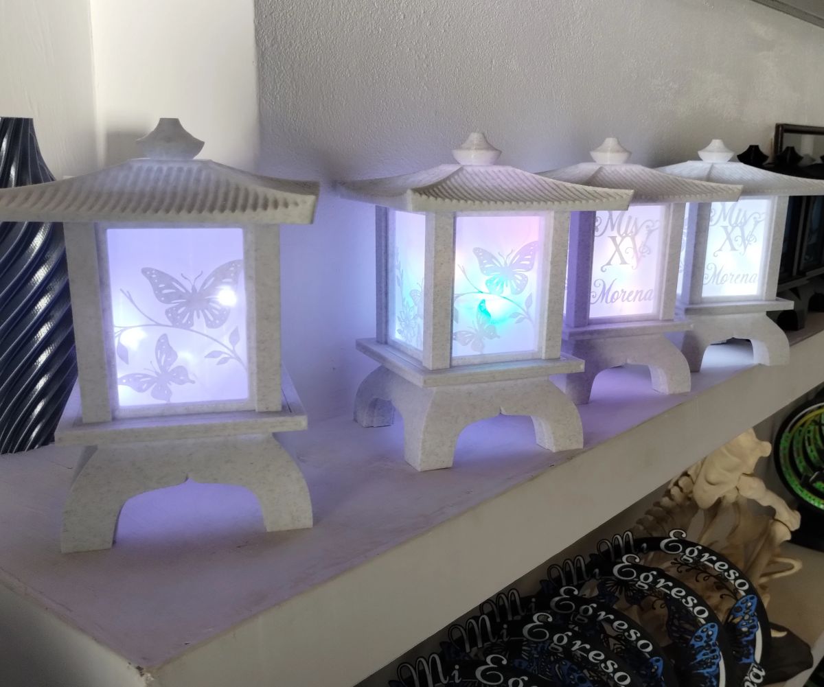 Centros de Mesa - Farol Kasumi 20cm - Quince Años, Cumpleaños Adultos