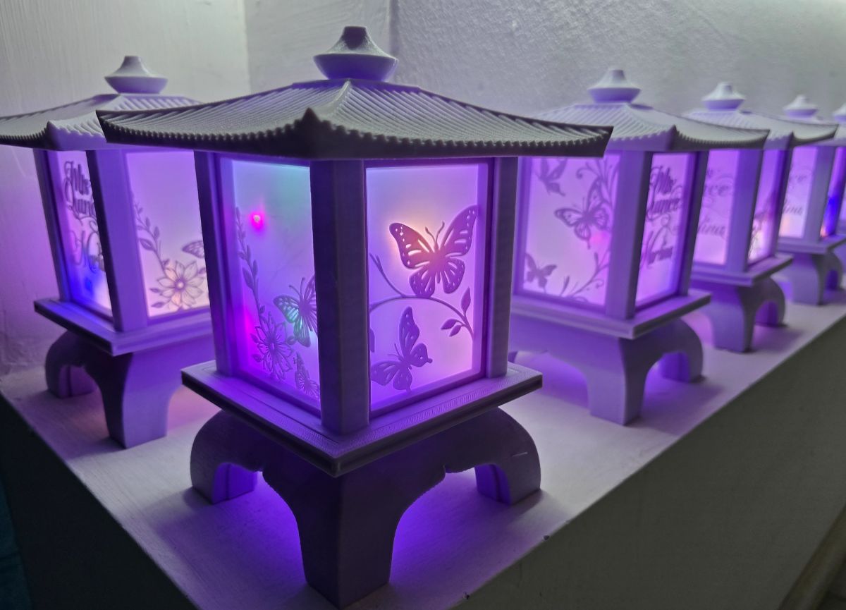 Centros de Mesa - Farol Kasumi 20cm - Quince Años, Cumpleaños Adultos