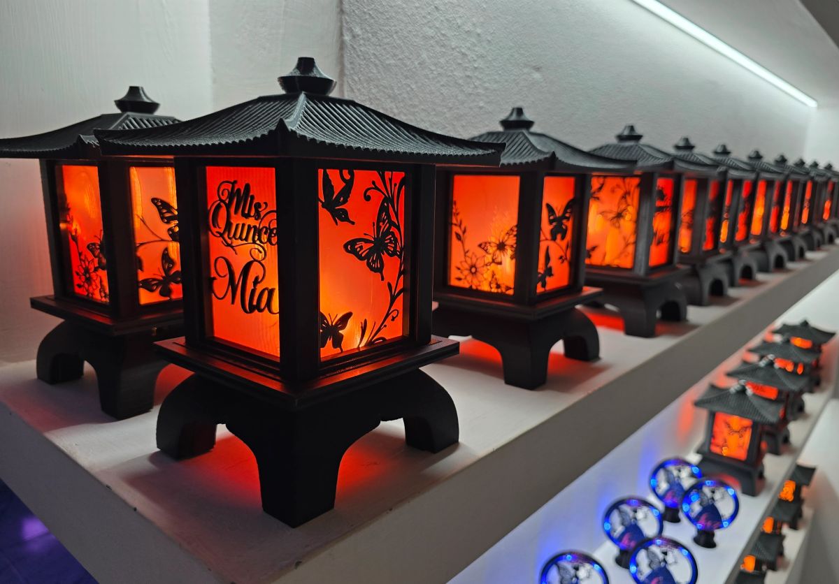Centros de Mesa - Farol Kasumi 20cm - Quince Años, Cumpleaños Adultos