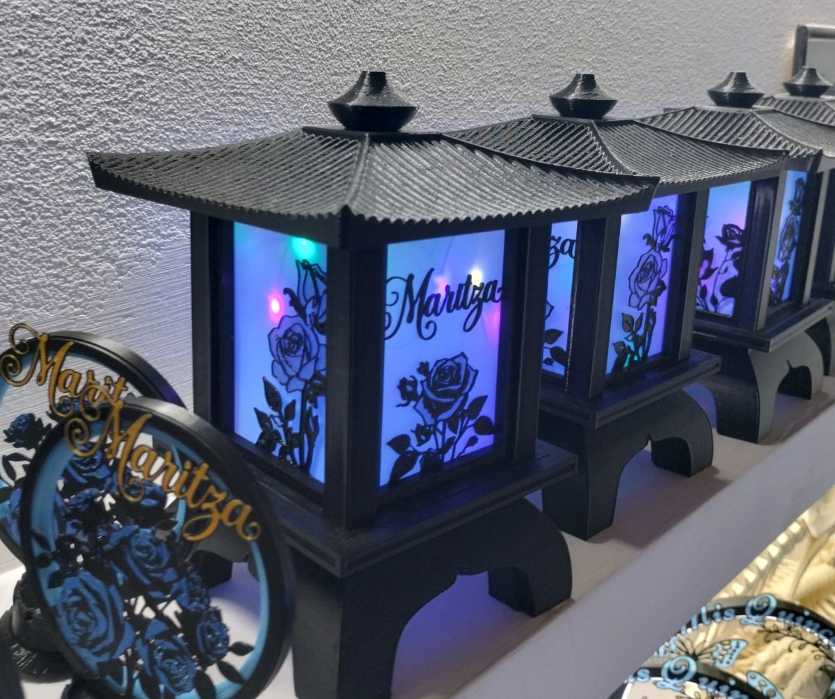 Centros de Mesa - Farol Kasumi 20cm - Quince Años, Especiales, Cumpleaños Adultos